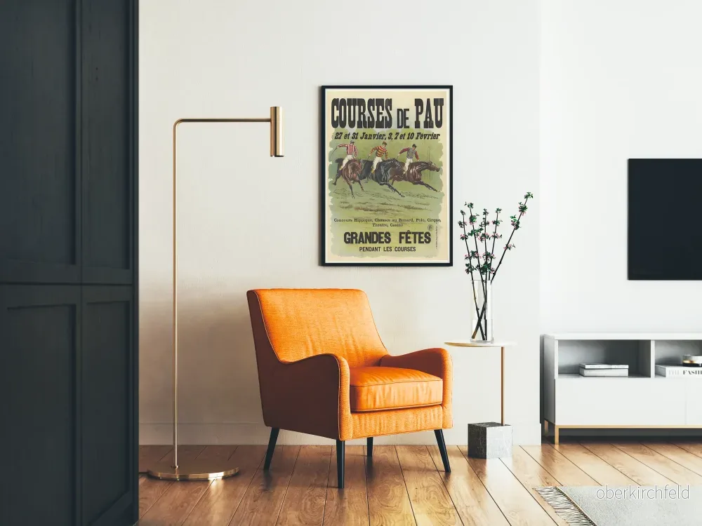 Vintageaffisch för hästkapplöpningar i Pau - Bild 2