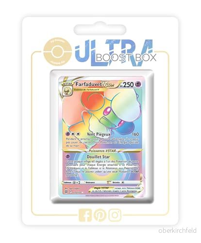 Farfaduvet VSTAR (Whimsicott VSTAR) 175/172 Shiny Rainbow Ultraboost X Epée et Bouclier 9 Stars Étincelantes Box med 10 franska Pokémon kort 3701604925948