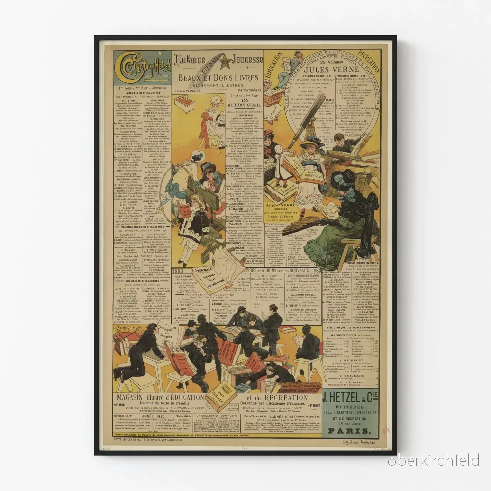 Hetzel Samlingsposter - Vintage Väggdekoration för Litteratur och Utbildning