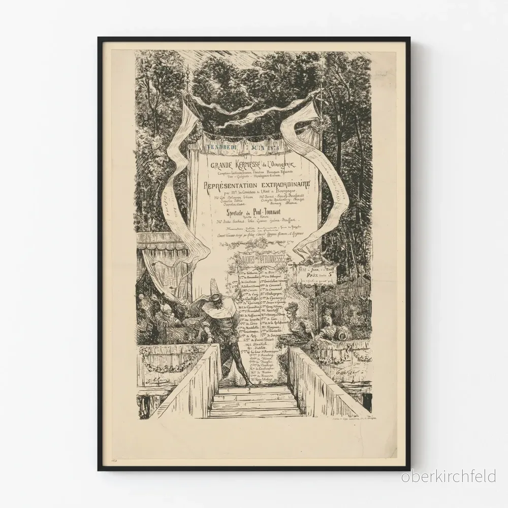 Vintageposter av Stora Orangerie-kermessen 1878