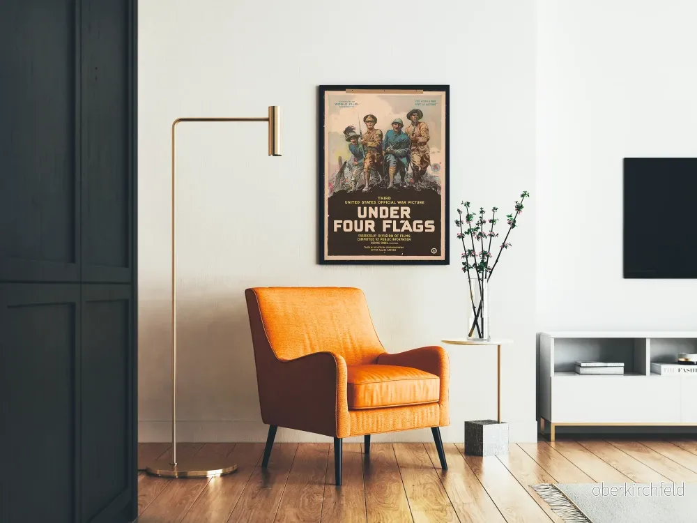 Vintage väggposter med krig under fyra flaggor - Bild 2