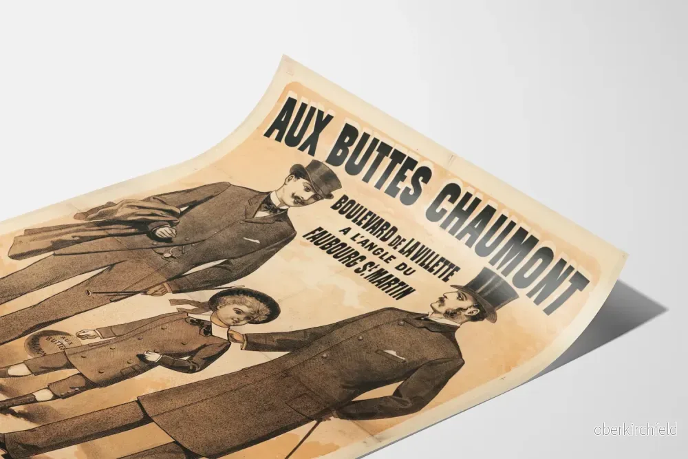 Vintageposter vid Buttes Chaumont - Mode och stil för män från 1800-talet - Bild 3
