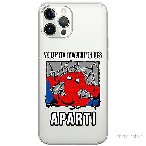 ERT GROUP mobiltelefonfodral för Iphone 12/12 PRO originalt och officiellt licensierat Marvel mönster Spider Man 035 optimalt anpassad till formen på mobiltelefonen, gedeeltelijk transparant 5905795011321