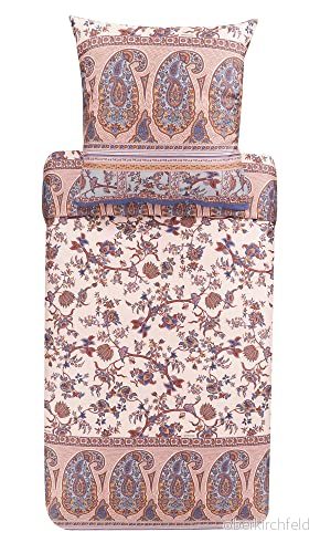 Bassetti Sänglinne set Genova 41 av bomull mako satin i beige 2 delat med dragkedja, mått: 200 cm x cm, 80 9323463 8050261234630