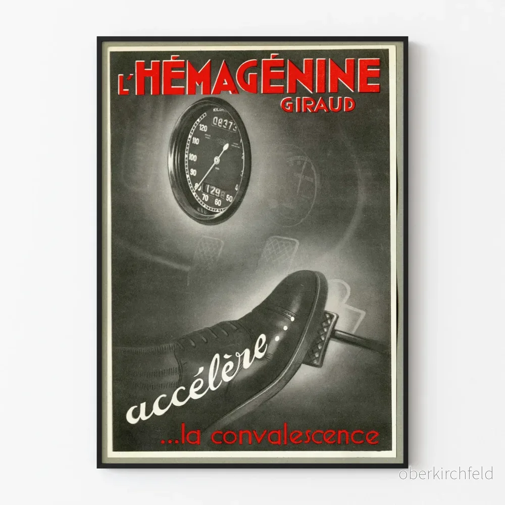 Vintageposter L'Hémagénine Giraud - Retro bilväggdekoration