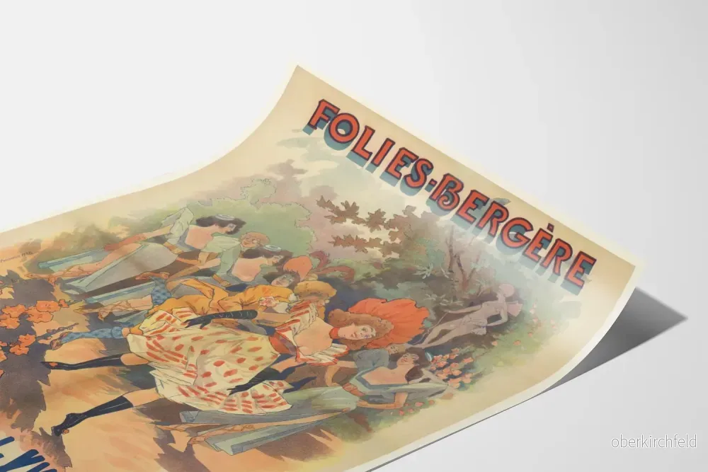 Vintageposter Folies Bergère De unga damerna från 1900-talet - Bild 3