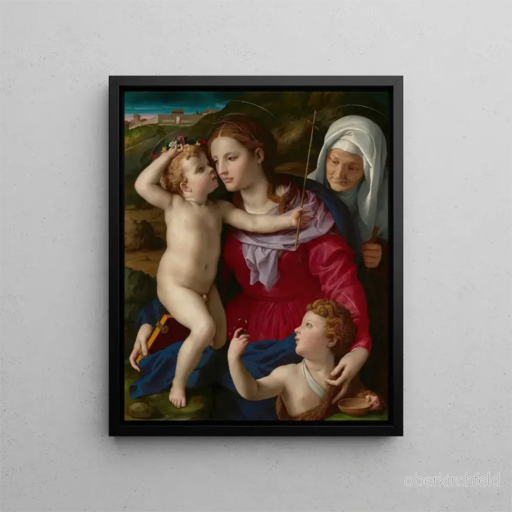 Målning av jungfru Maria med barnet med heliga Elisabeth och helige Johannes Döparen – Agnolo Bronzino | Konsttryck Målning av jungfru Maria med barnet med heliga Elisabeth och helige Johannes Döparen – Agnolo Bronzino | Konsttryck
