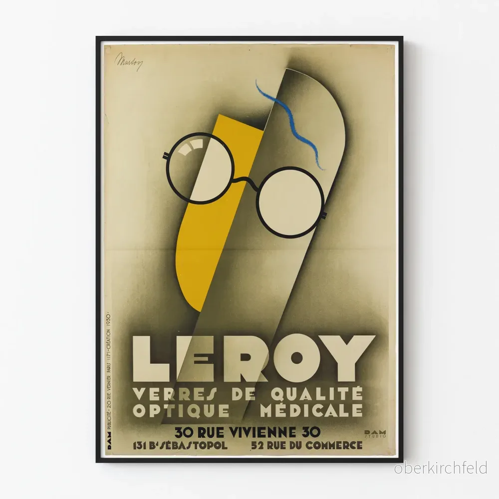 Vintageaffisch Leroy Medicinska optikglas av hög kvalitet