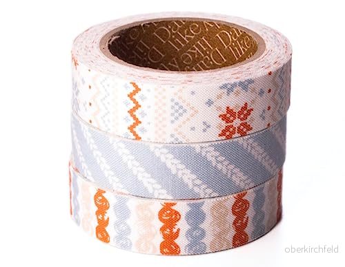 Dailylike Set 3 självhäftande tejp bomull sticka 15mm.x3m. 8809349554142